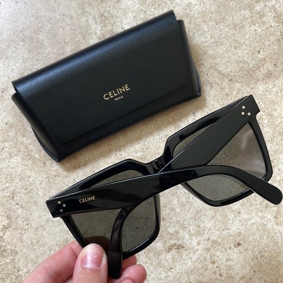 Celine Acetate Oversized 55MM Square Black Sunglasses CL4055 - Picture 2 of 6